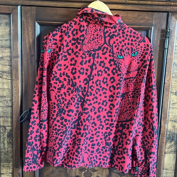 Red Valentino Silk Panther Blouse with Tie Italian size 46 - Picture 10 of 10
